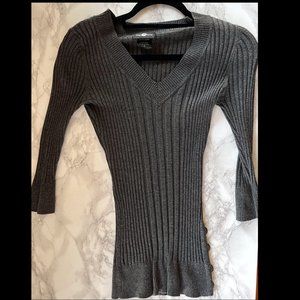 Soft Gray V-Neck Sweater